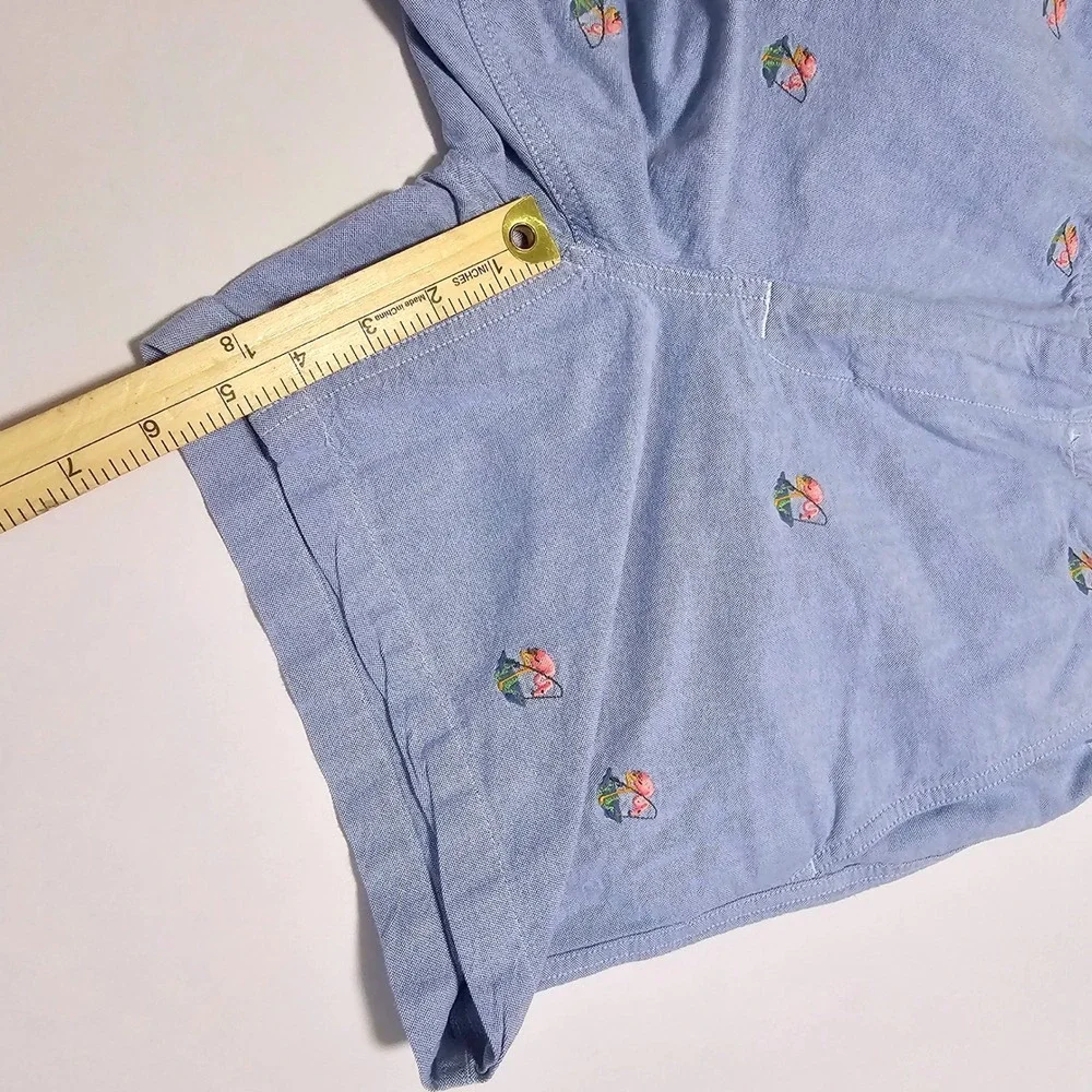 Polo Ralph Lauren Blue Oxford Embroidered Nautical Sailboat Shorts Men's Medium